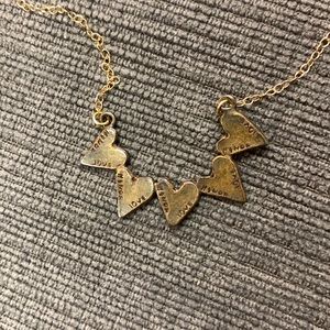 HONOR LOVE HEARTS GOLD NECKLACE